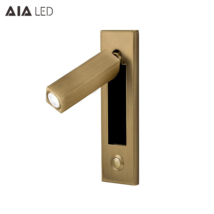 Recessed mounted bedside reading light led reading wall light 3W rotate bedroom headboard wall light for hotel