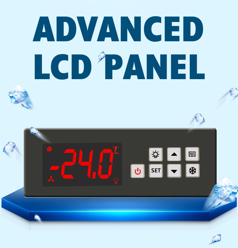 Air Cooling Double Glass Door Display Chiller 980L R290 Single Temperature