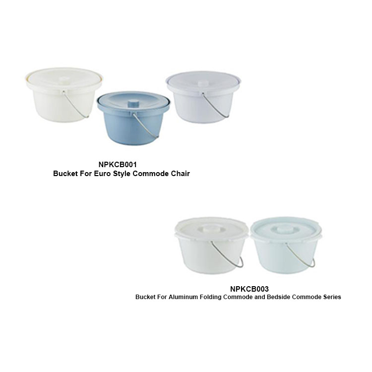 Accessories Raised Toilet Seat and Lid and Bucket for Commode Chair