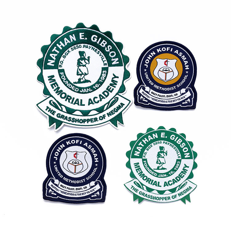 Letterman Jackets School Logo Iron On Patches Merrowed Border