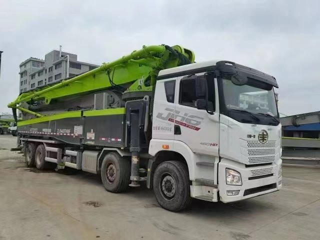 37 Meter FAW Used Concrete Pump Truck Boom 2018Year White Green