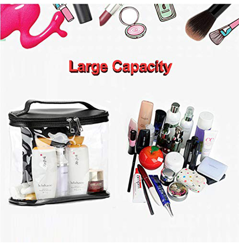 Water Resistant Portable PVC Transparent Toiletry Bag For Travel