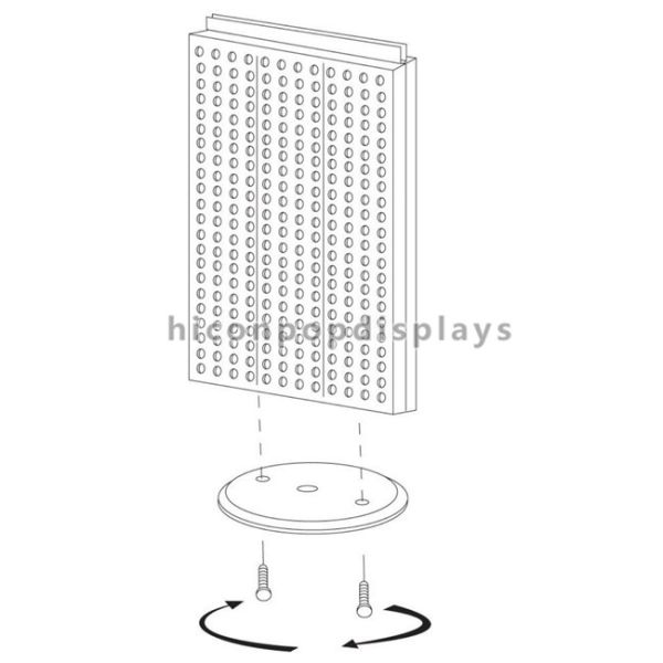 Black Spinner Display Rack 2-Way Pegboard Table Top Display With Detachable Hooks