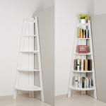 Space Saving 15kg Trapezoidal Wooden Corner Bookshelf