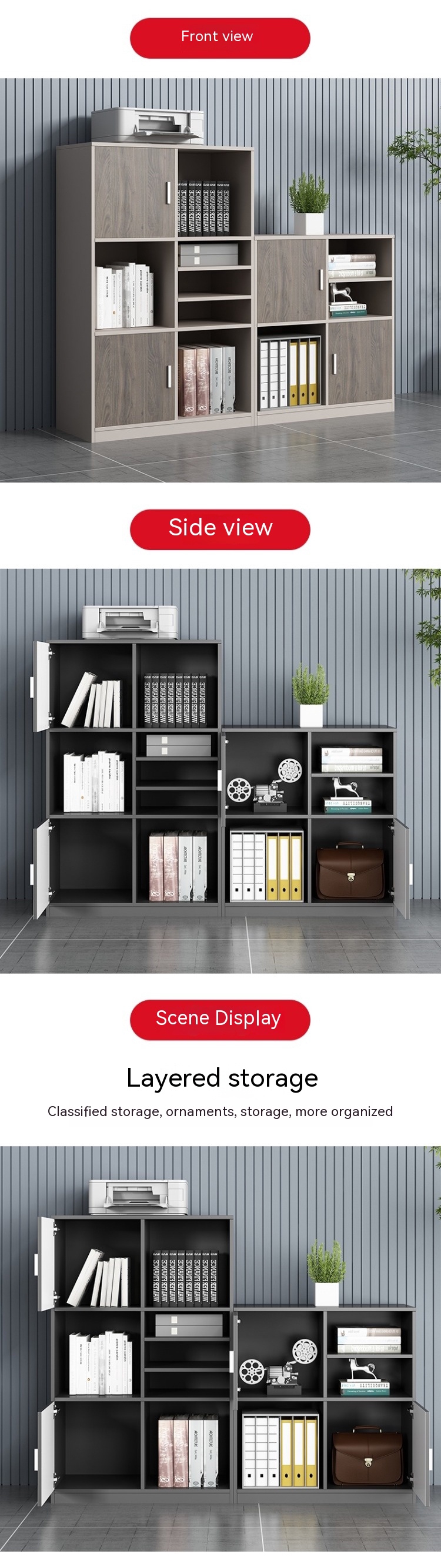 Mail Packing Office Tea Floor Cabinet for Simple File Storage and Retrieval