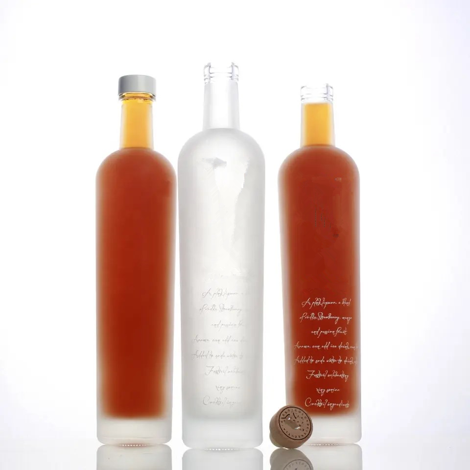 LOGO Printing Label Custom Glass Bottle for Tequila Fancy Color Blue 700ml Vodka 70cl