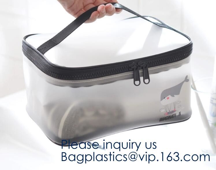 Small Clear PVC Waterproof Bag with Zipper Closure, Mini Portable Transparent Plastic Organizer Pouch for Cosmetic, Make