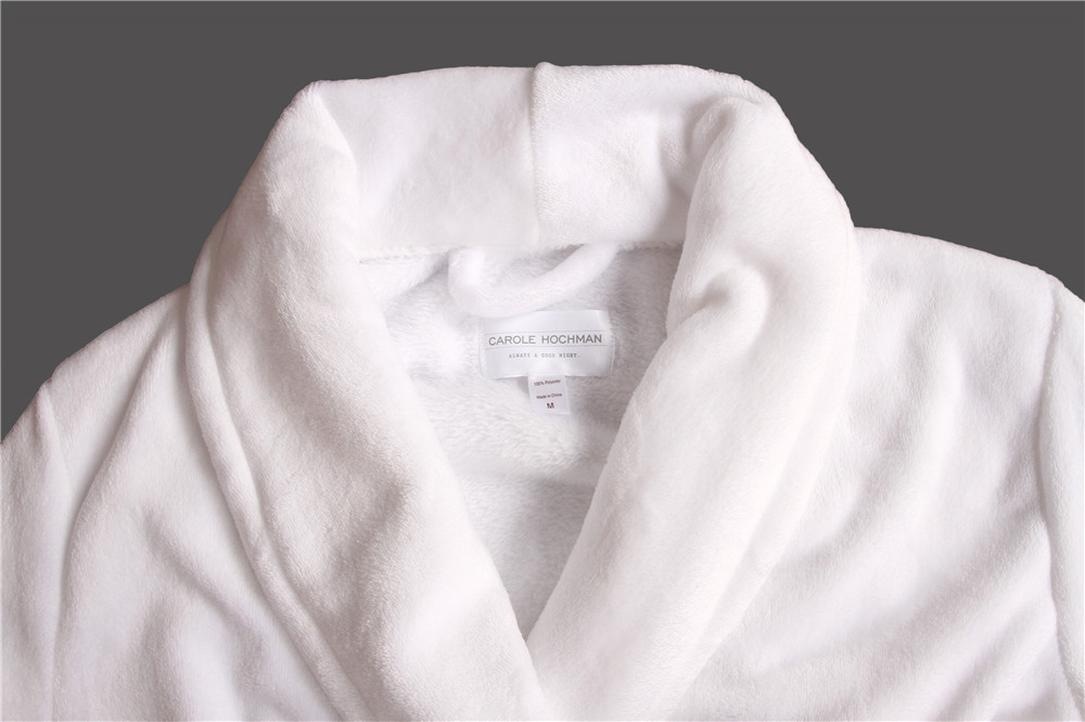 Stockpapa 100% Polyester Womens White Long Bathrobe For Winter