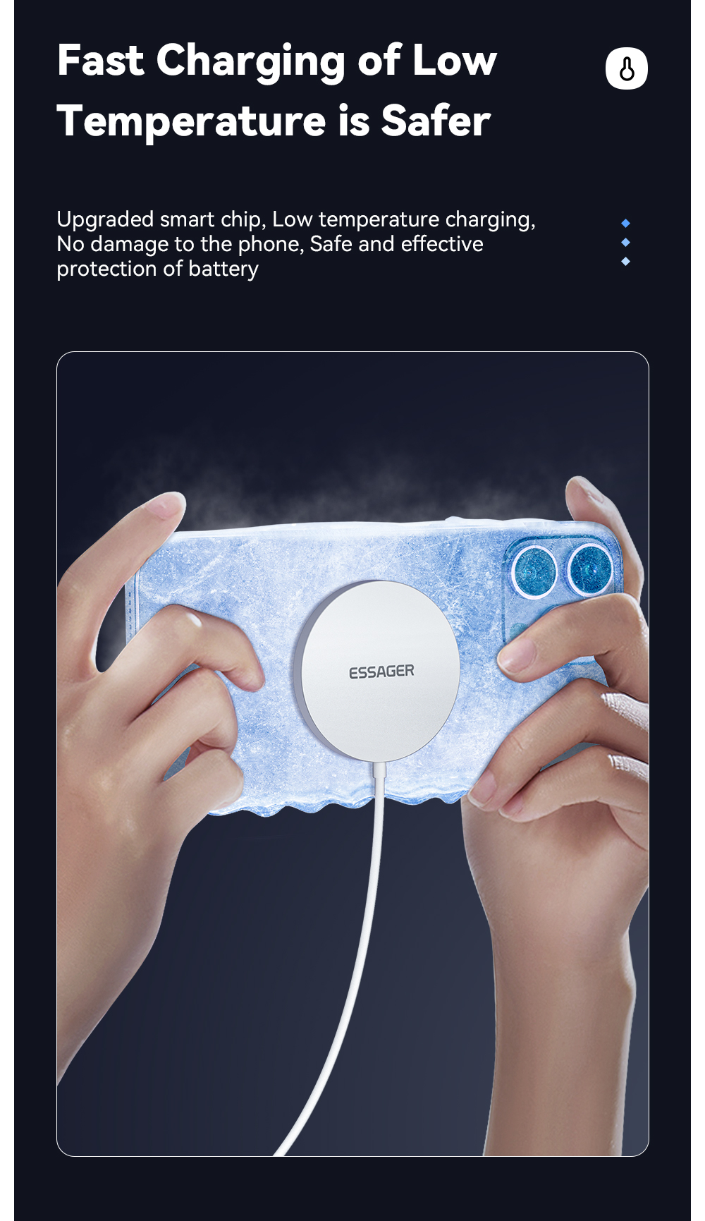 ESSAGER ES-WC07 Series 15W Quick Fast Charge Magnetic Wireless Charger for iPhone