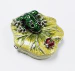 Handmade Pewter Frog jewelry box metal gift box Frog trinket box