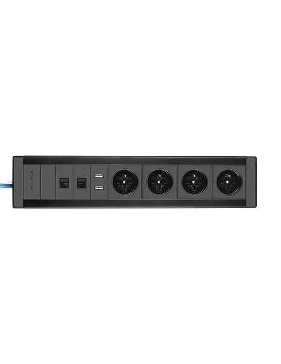 Horizontal Desk Mount Power Strip Three Ways Mounting Tabletop EU Power