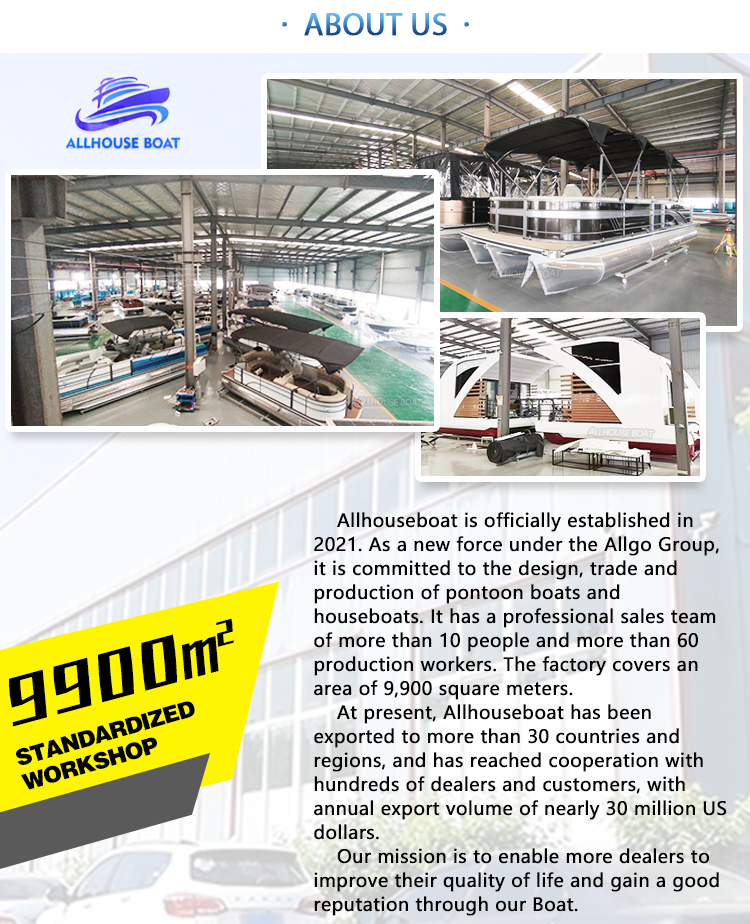 Luxury Aluminum Construction Floating Boat Hotel House Boat 11.5m Length