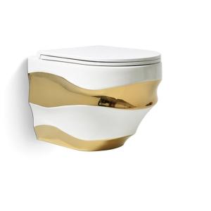 China Customized Marble Ceramic Wall Mounted Toilet Sanitary Ware One Piece Toilet Bowl wholesale