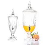 Luxury lead-free crystal glass 5L glass juice beverage dispenser with tap