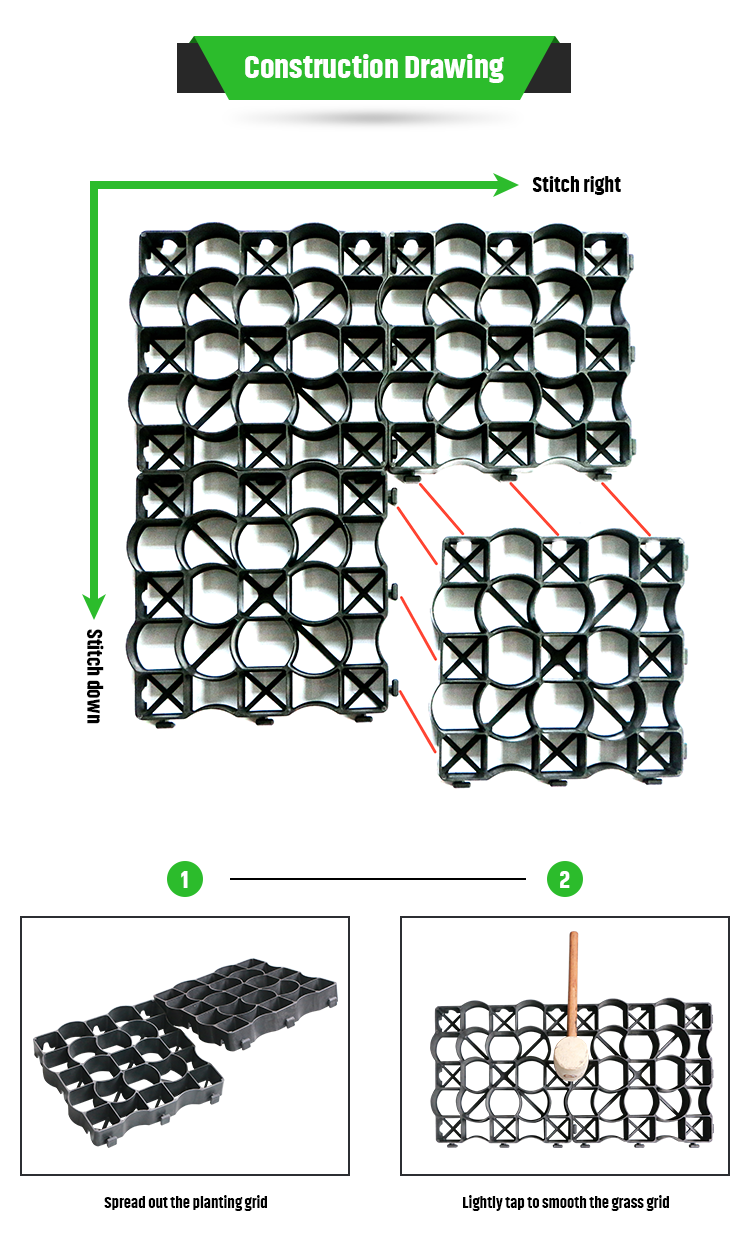 330*330*50MM Height 5mm Footing Horse Paddock Grass Paver Stall Grid Horse Paddock Grid