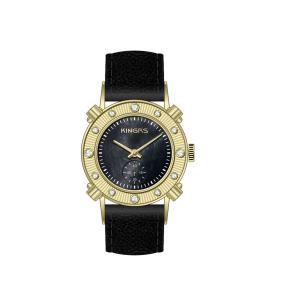 China Fashion Genuine Leather Quartz Watch With Mop Dial Diamonds On Bezel For Ladies wholesale