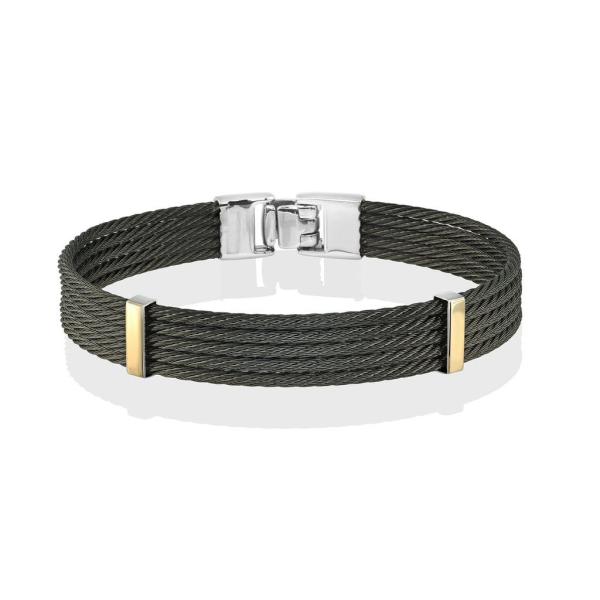 Beaded Mens Stainless Steel Bangle Bracelets Luxury Multilayer Woven Braided