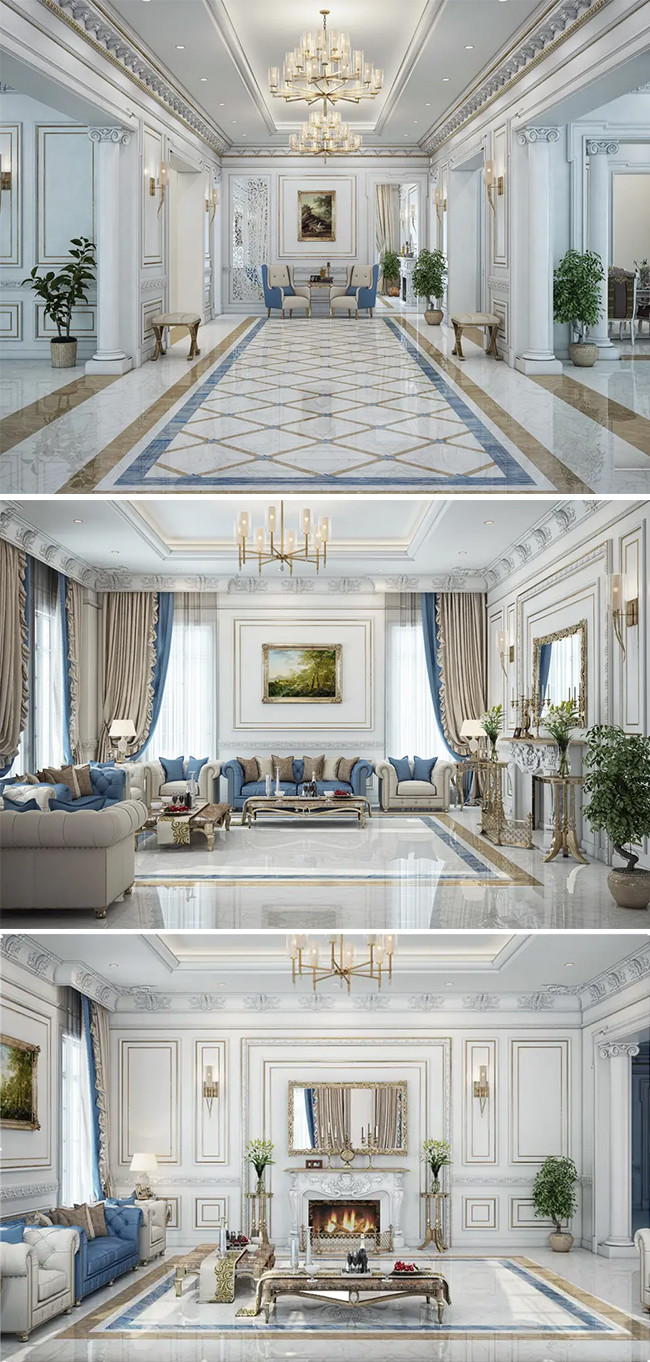 Luxury Rectangular Waterjet Medallion Marble Floor Tile Customized Decorative