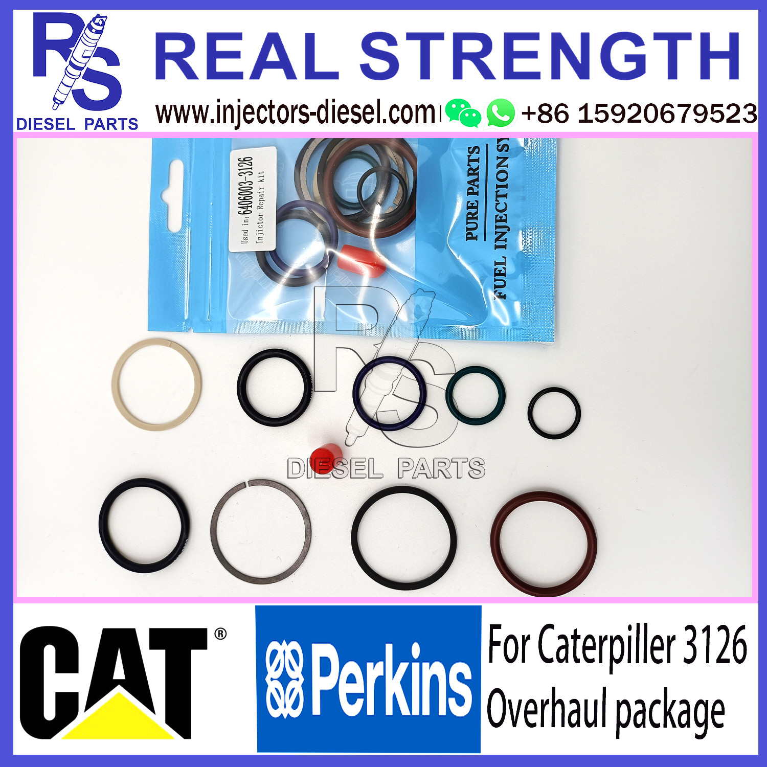 Caterpillar 3126 Fuel Injector O Ring Kit / Injector Rebuild Kits ISO Approved