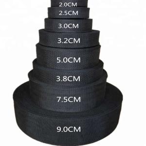 China Flat Polypropylene Webbing 25mm , Black Tote Bag Handles Webbing wholesale