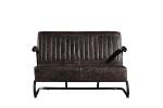 Iron Frame 2 Seater Leather Sofa Metal Legs Solide Wood Armrest Office