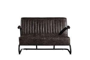 China Iron Frame 2 Seater Leather Sofa Metal Legs Solide Wood Armrest Office Application wholesale