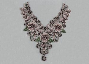 China Venice Lace Applique Multi Color Lace Collar Applique With Floral Embroidery For Dresses wholesale