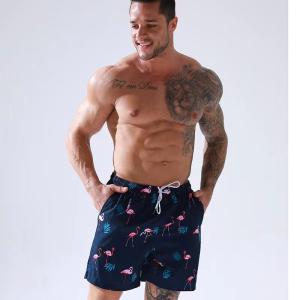 China Printed Mens Beach Wear Shorts Quick Drying Comfortable Mens Swimming Trunks wholesale