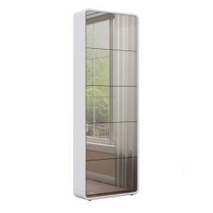 China White Wooden Elbow Single Layer 5 Bucket Shoe Cabinet with Mirror wholesale