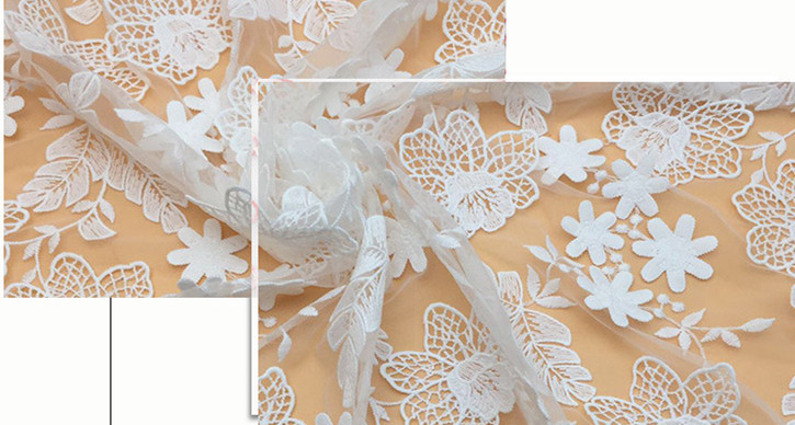 2018 Summer Newest Style Embroidery Fabric 140cm wide for wedding dress