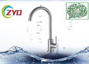 China Water Mixer Gooseneck Kitchen Faucet Brushed 304 Stainless Steel Material wholesale