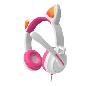 China Adult HIFI Stereo Cute Cat Headphones Wireless Earphones With Mic wholesale