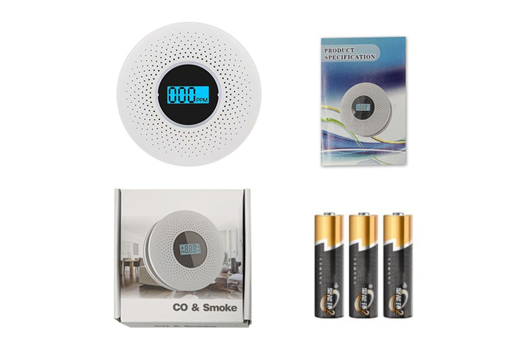 Battery Operated Independent Smoke Detector Alarm Carbon Monoxide Alarm Household With CE Certificate