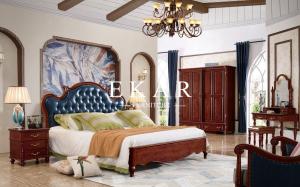 China 2017 Classic Blue Leather King Side Double Bed wholesale