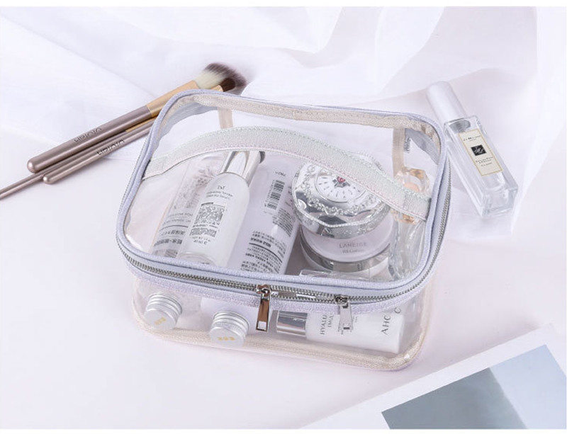 OEM Embroidery Logo Recycle Clear PVC Cosmetic Bag