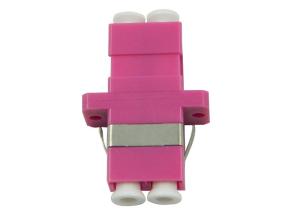 China Violet Color Optical LC Duplex Adapter Plastic Housing For OM4 10G Cable wholesale
