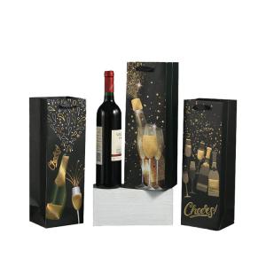 China ODM Cardboard Kraft Wine Paper Bags Carrier 9.5x9x35 wholesale