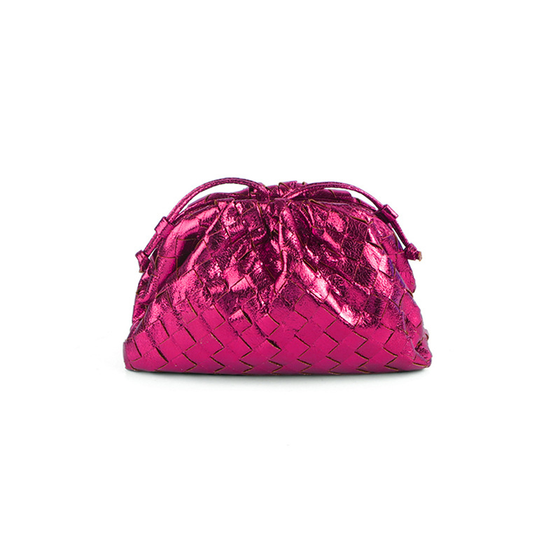 Hand Woven Cloud Bag Genuine Leather Fashionable Design All Seasons Decoration None