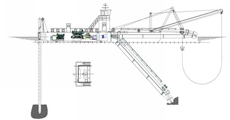 Split Design Submersible Dredge , Portable Dredge Easy Transport 45kw Emergency Generator