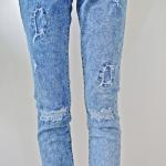 Size10-12-14-16-18 damaged patch women woven denim slim jeans