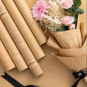 China 50x75cm Tissue Wrapping Paper Kraft Paper Newspaper Pattern wholesale