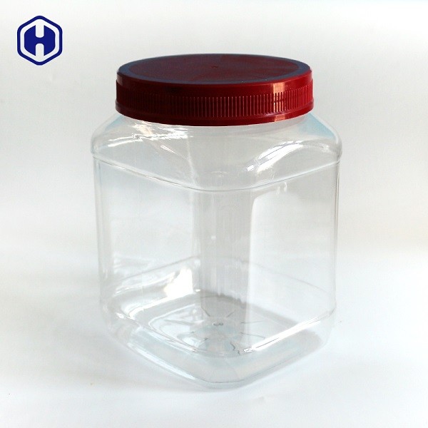 Clear Square Wide Mouth Plastic Jars Mixed Dried Cashew Nuts Packaging