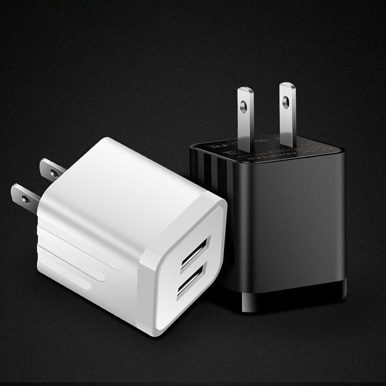 ABS Cell Phone Charger Adapter / Dual USB Fast Charging Wall Adapter For Samsung A21
