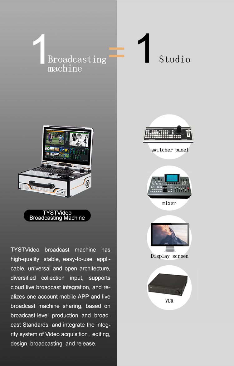 VMIX 17.3 Inch Screen Size Live Streaming Broadcast Equipment for Facebook Tiktok YouTube