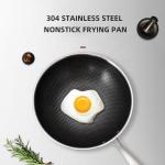 Factory Wholesale PFOA Free Non Stick Works 18/8 Stainless Steel Wok Pan with