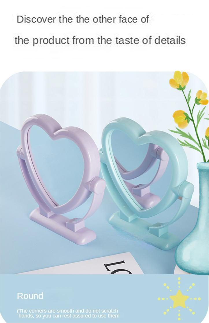 Small Table Top Stand Portable Cosmetic Mirror Individual Carton Packing for Make-Up