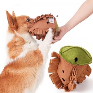 China Pet Nut Plush Sniffing Gnawing Molar Toys Self Hi Interactive Dog Missing Food Educational Toys on sale