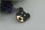 Hot production zinc alloy drip glue craft cute black & white bear decorative