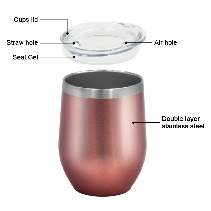 12oz Double Wall Vacuum Insulated Coffee Mug with Lid