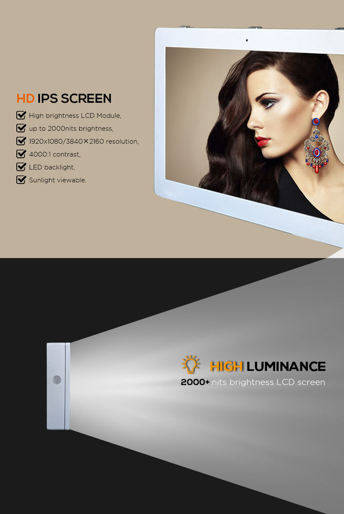 TFT Panel Freestanding Digital Signage , 43'' Outdoor Digital Display Signs 2500 Nits